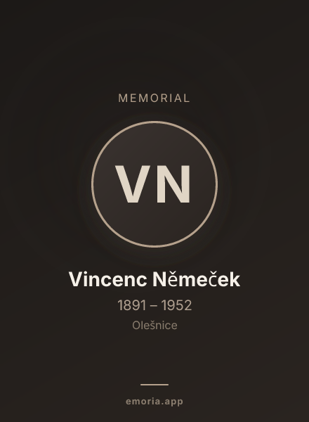 Memorial portrait of Vincenc Němeček