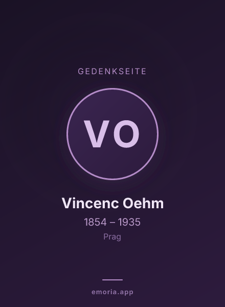 Gedenkportrait von Vincenc Oehm