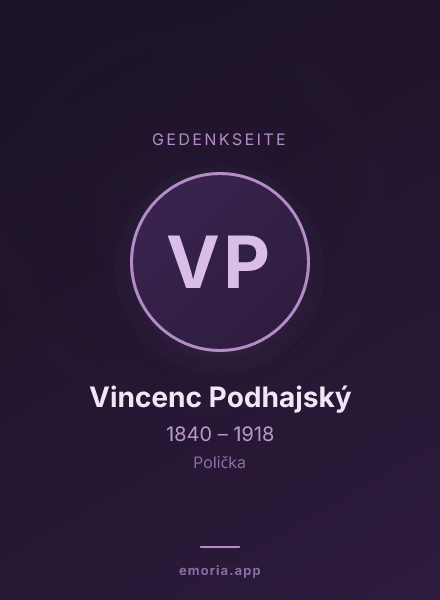 Gedenkportrait von Vincenc Podhajský