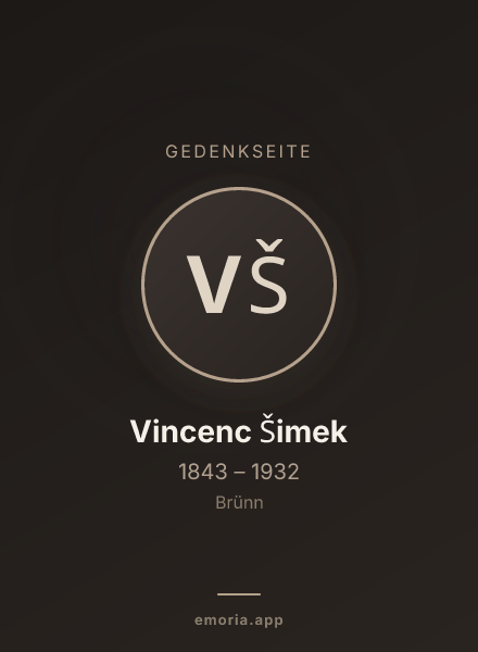 Gedenkportrait von Vincenc Šimek
