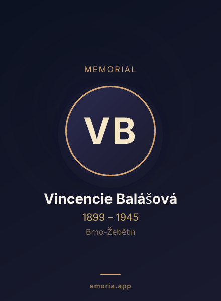Memorial portrait of Vincencie Balášová
