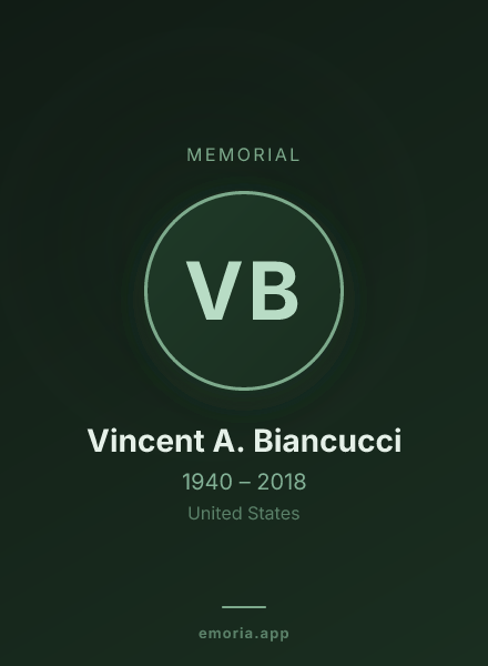 Memorial portrait of Vincent A. Biancucci