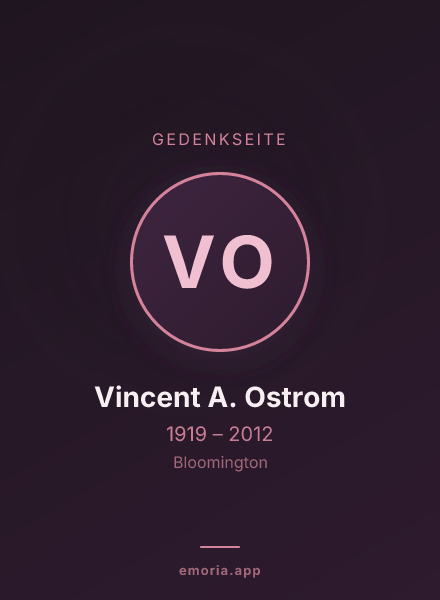 Gedenkportrait von Vincent A. Ostrom