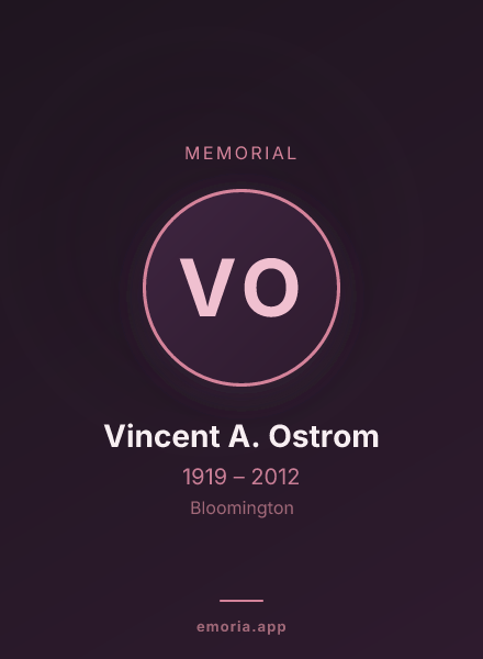 Memorial portrait of Vincent A. Ostrom