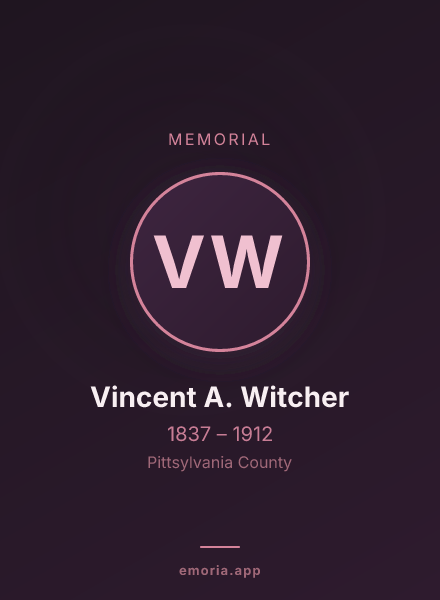 Memorial portrait of Vincent A. Witcher