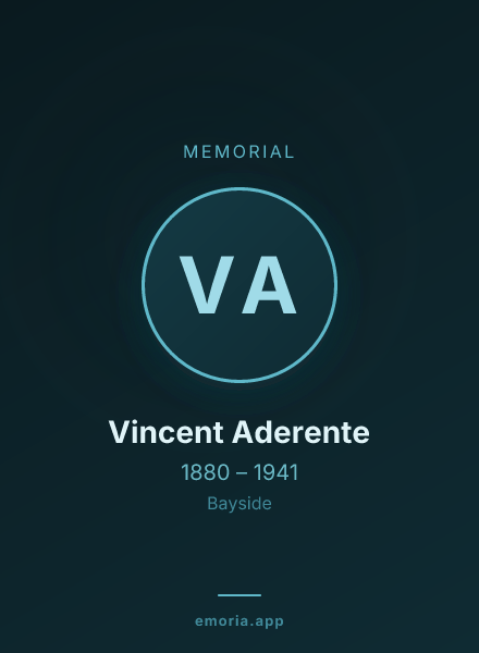 Memorial portrait of Vincent Aderente