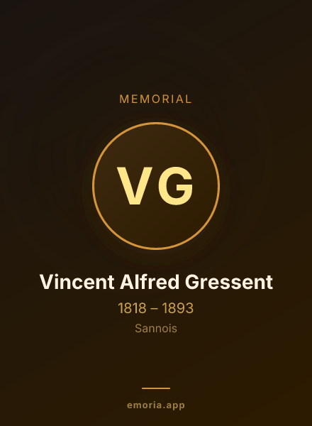 Memorial portrait of Vincent Alfred Gressent