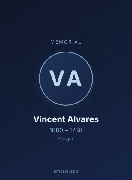 Memorial portrait of Vincent Alvares