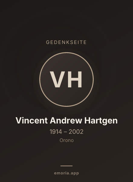 Gedenkportrait von Vincent Andrew Hartgen