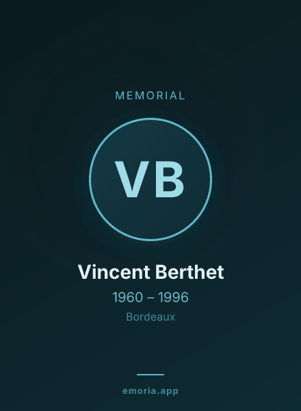 Memorial portrait of Vincent Berthet