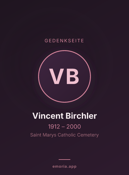 Gedenkportrait von Vincent Birchler