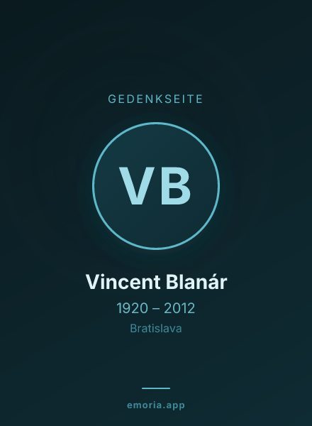 Gedenkportrait von Vincent Blanár