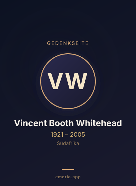 Gedenkportrait von Vincent Booth Whitehead