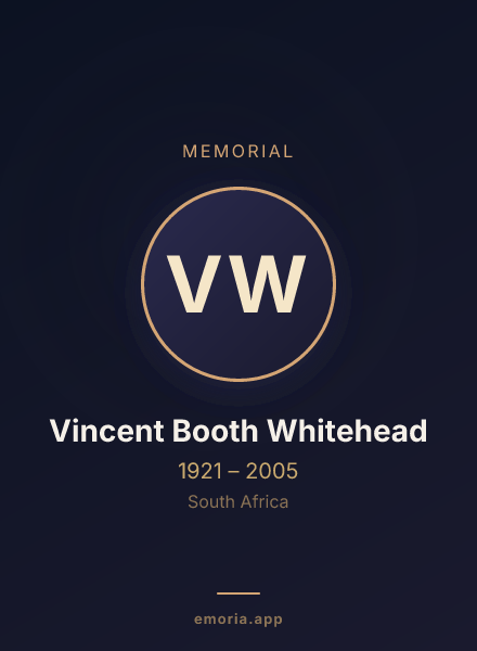 Memorial portrait of Vincent Booth Whitehead
