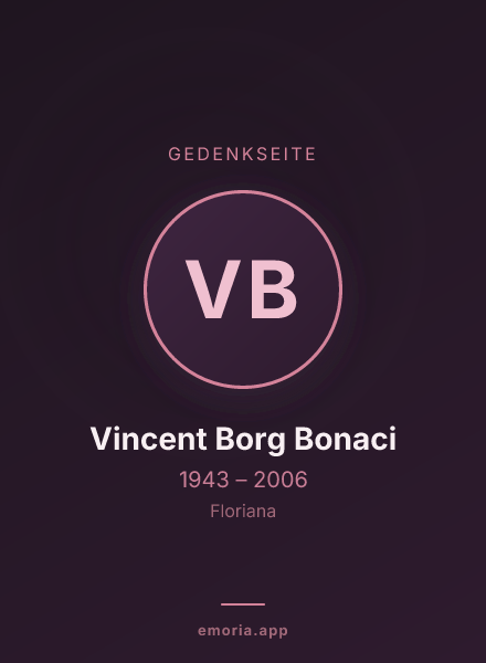 Gedenkportrait von Vincent Borg Bonaci