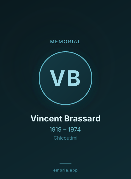Memorial portrait of Vincent Brassard
