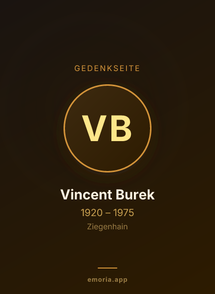 Gedenkportrait von Vincent Burek