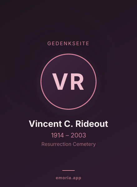 Gedenkportrait von Vincent C. Rideout