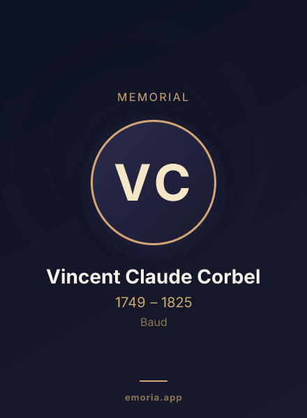 Memorial portrait of Vincent Claude Corbel