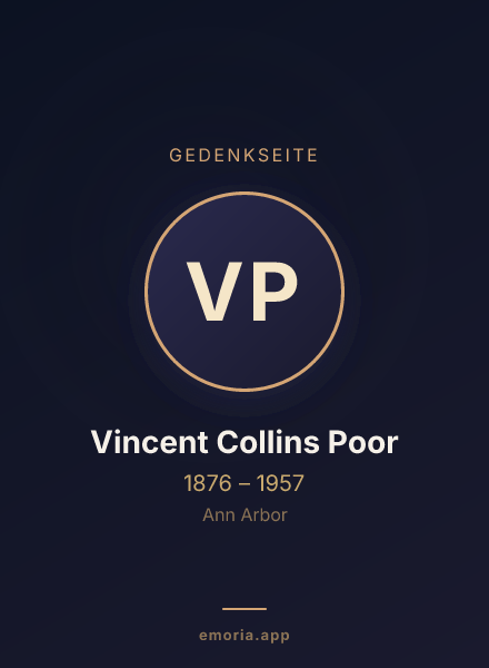 Gedenkportrait von Vincent Collins Poor