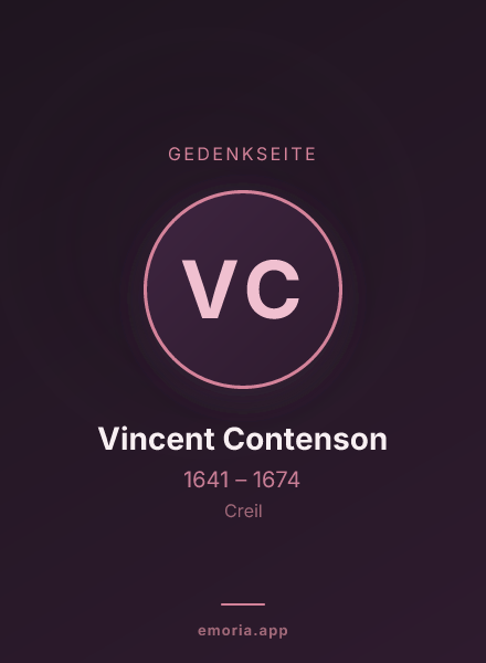 Gedenkportrait von Vincent Contenson