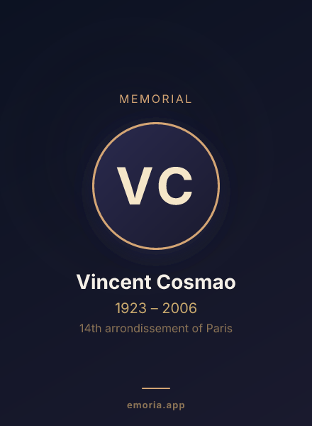 Memorial portrait of Vincent Cosmao
