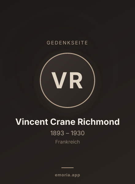 Gedenkportrait von Vincent Crane Richmond