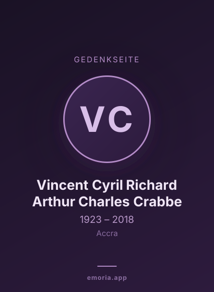 Gedenkportrait von Vincent Cyril Richard Arthur Charles Crabbe