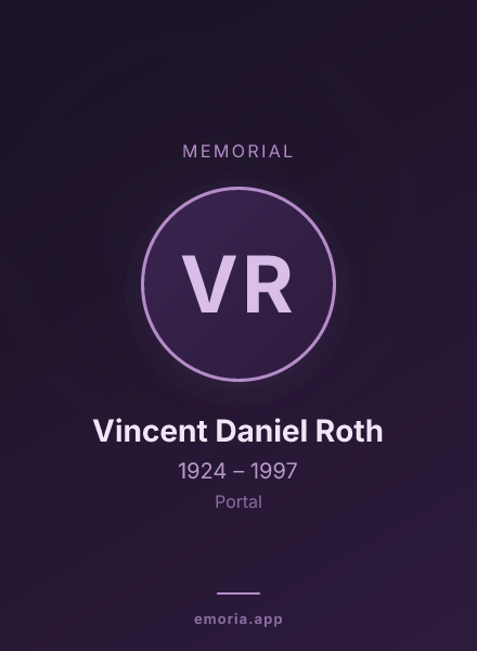 Memorial portrait of Vincent Daniel Roth