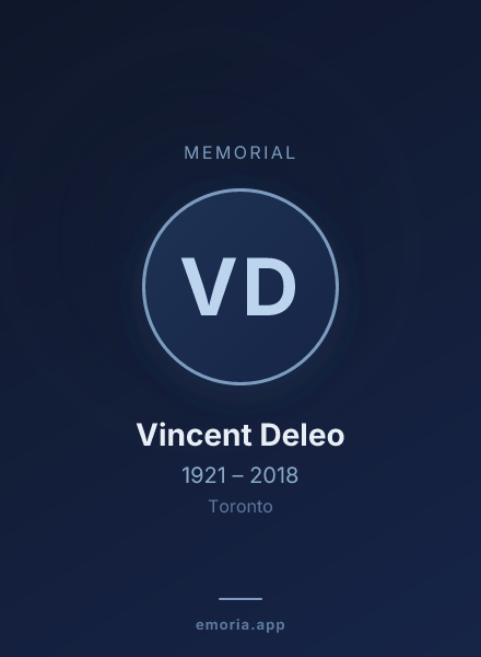 Memorial portrait of Vincent Deleo