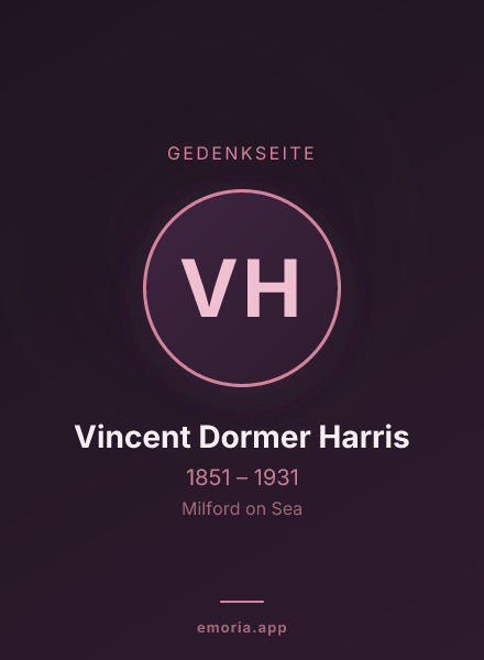 Gedenkportrait von Vincent Dormer Harris