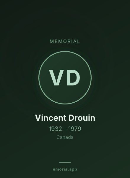 Memorial portrait of Vincent Drouin