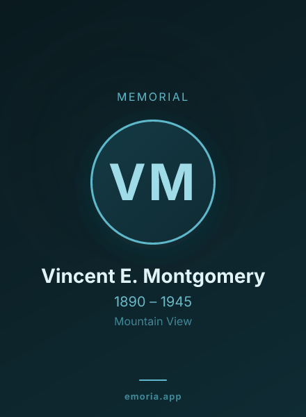 Memorial portrait of Vincent E. Montgomery