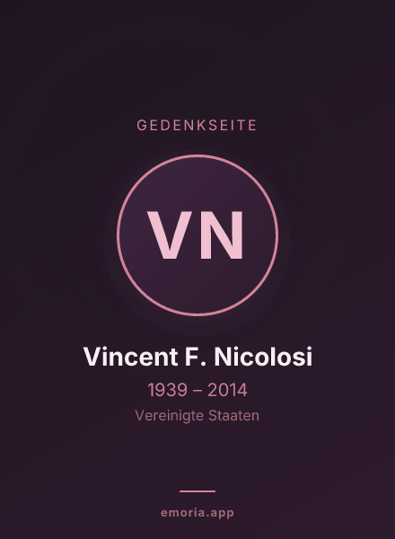 Gedenkportrait von Vincent F. Nicolosi