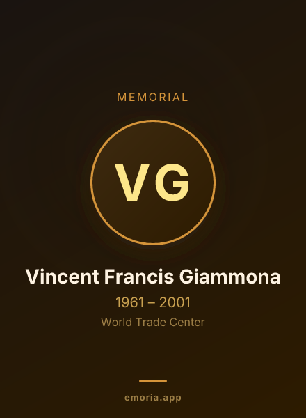 Memorial portrait of Vincent Francis Giammona