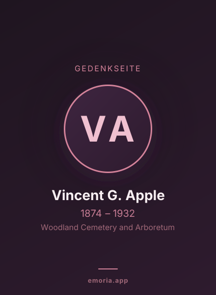 Gedenkportrait von Vincent G. Apple