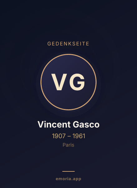 Gedenkportrait von Vincent Gasco