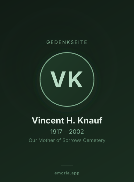 Gedenkportrait von Vincent H. Knauf
