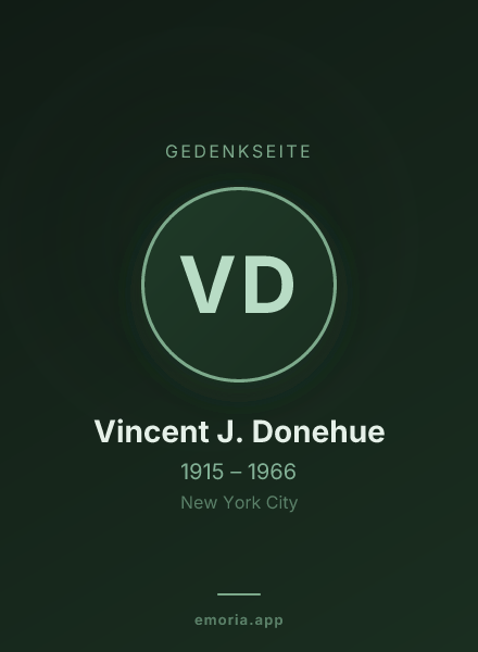 Gedenkportrait von Vincent J. Donehue