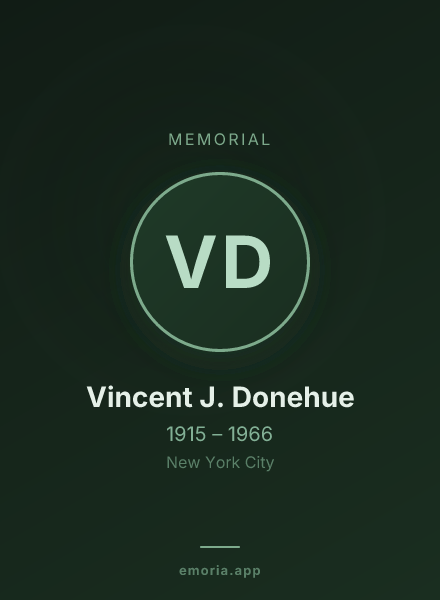 Memorial portrait of Vincent J. Donehue
