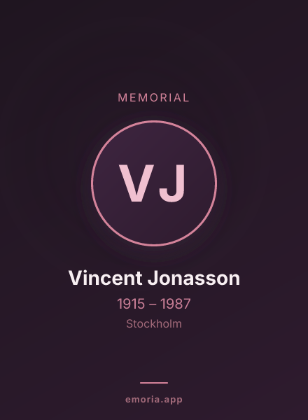 Memorial portrait of Vincent Jonasson