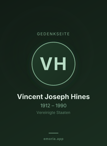 Gedenkportrait von Vincent Joseph Hines