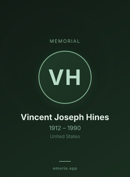 Memorial portrait of Vincent Joseph Hines