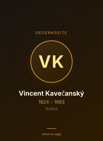 Gedenkportrait von Vincent Kavečanský