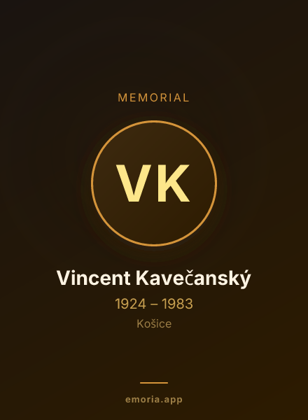 Memorial portrait of Vincent Kavečanský