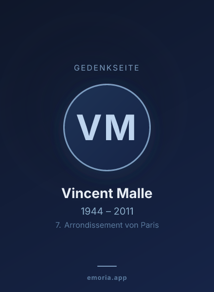 Gedenkportrait von Vincent Malle