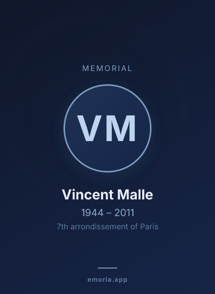 Memorial portrait of Vincent Malle