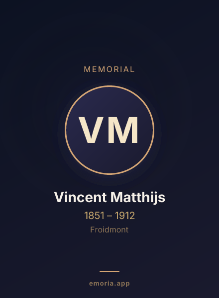 Memorial portrait of Vincent Matthijs