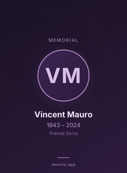 Memorial portrait of Vincent Mauro