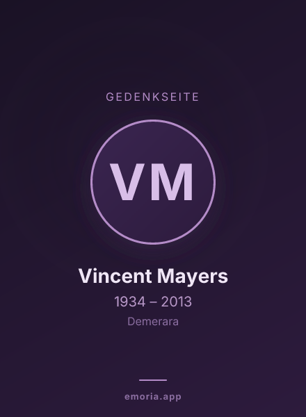 Gedenkportrait von Vincent Mayers